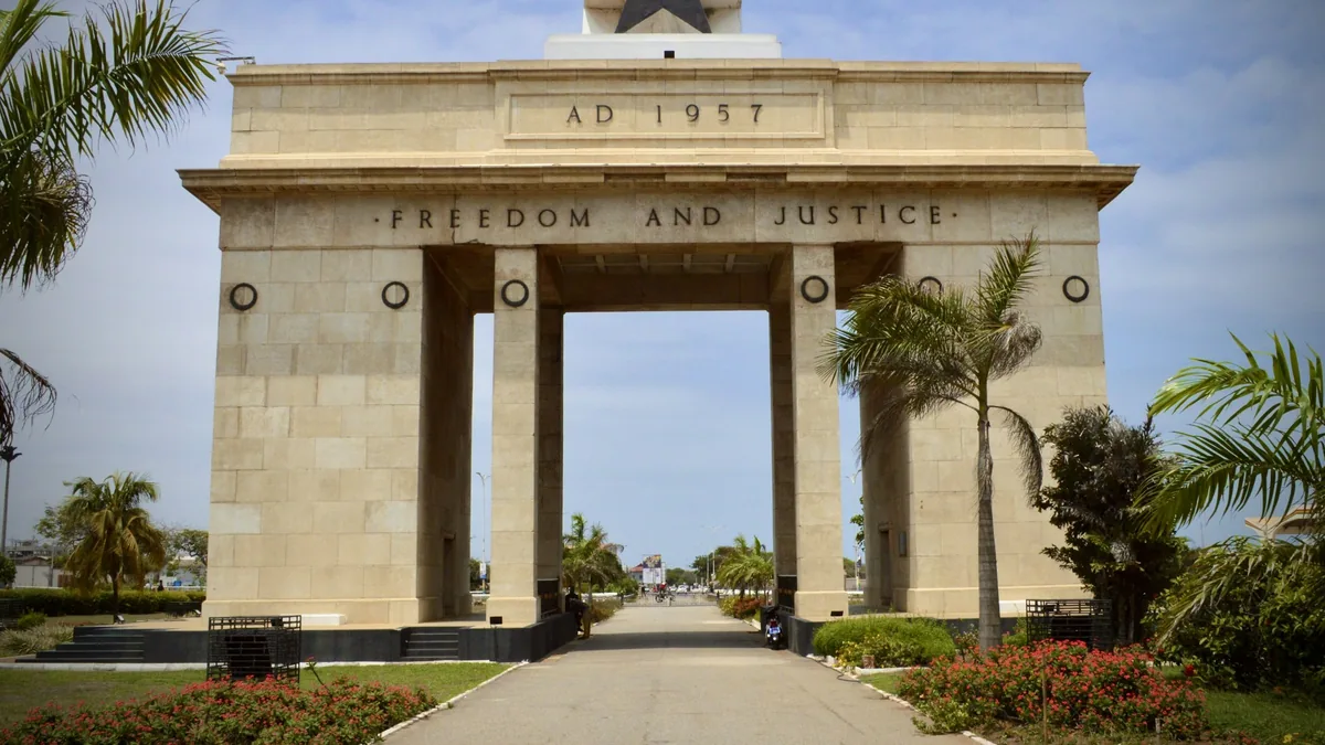 The Independence Arch on Black Star Square in Accra, Ghana