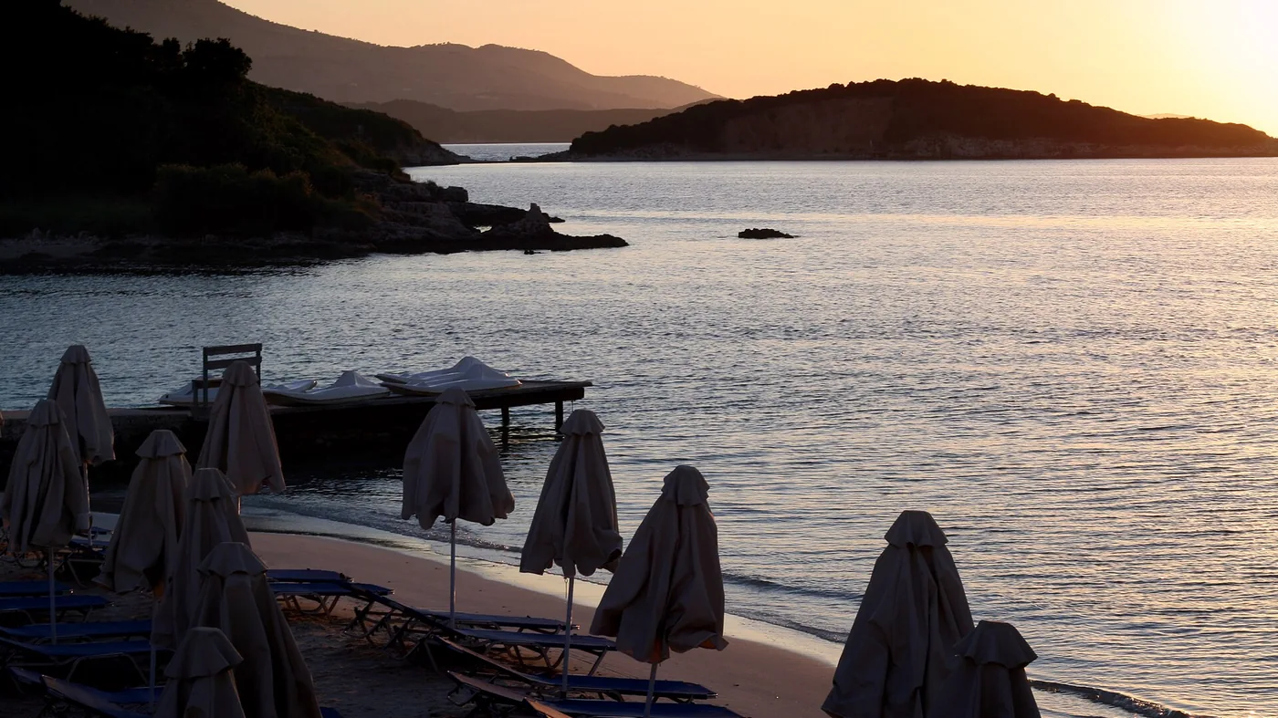 The beach at Ksamil on the Albanian Riviera