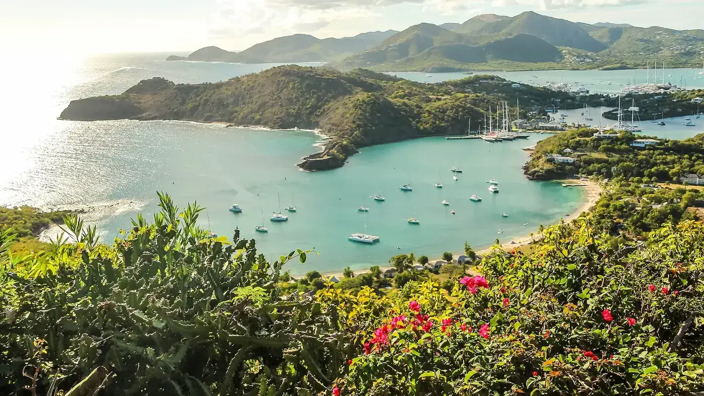 English Harbour seen from Shirley's Heights, Antigua