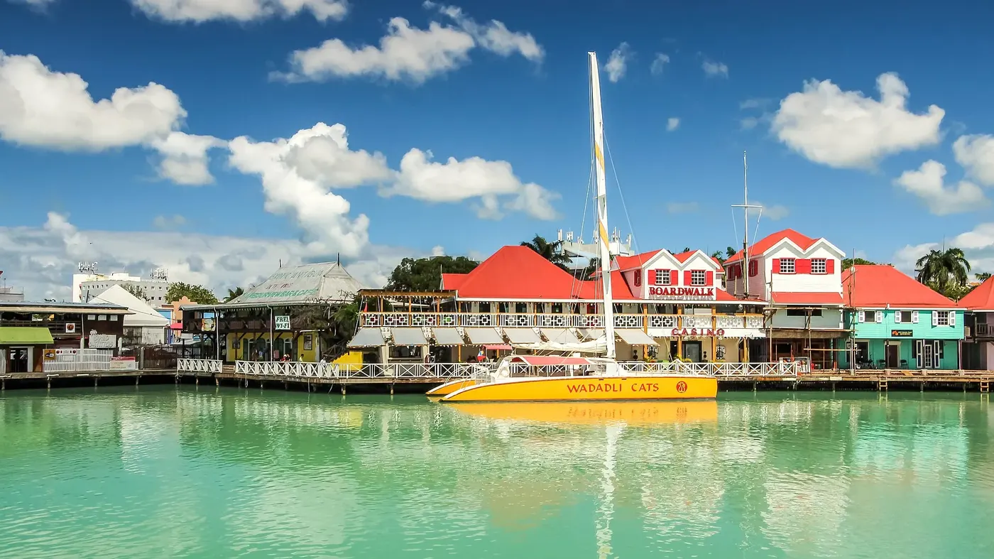 The waterfront at St John's cruise port, Antigua