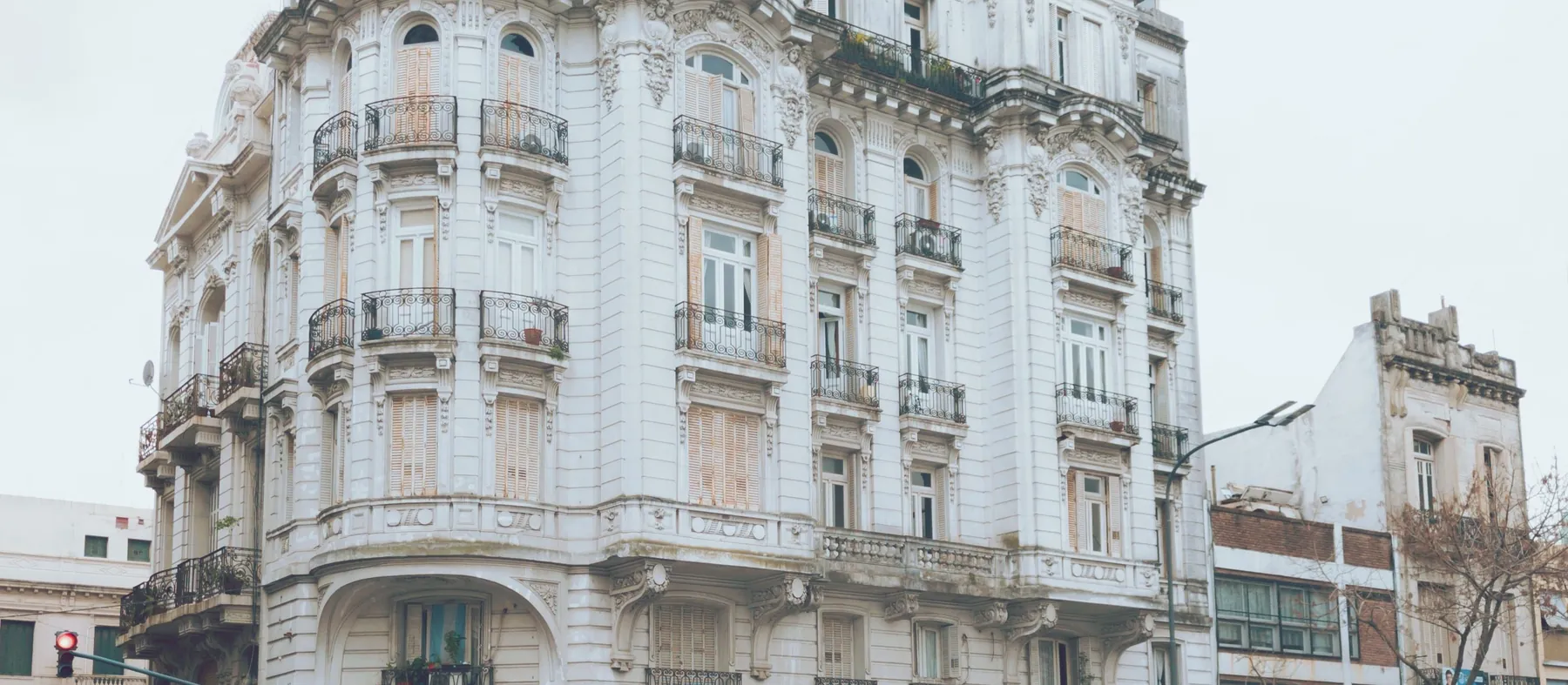 A classic corner building in central Buenos Aires