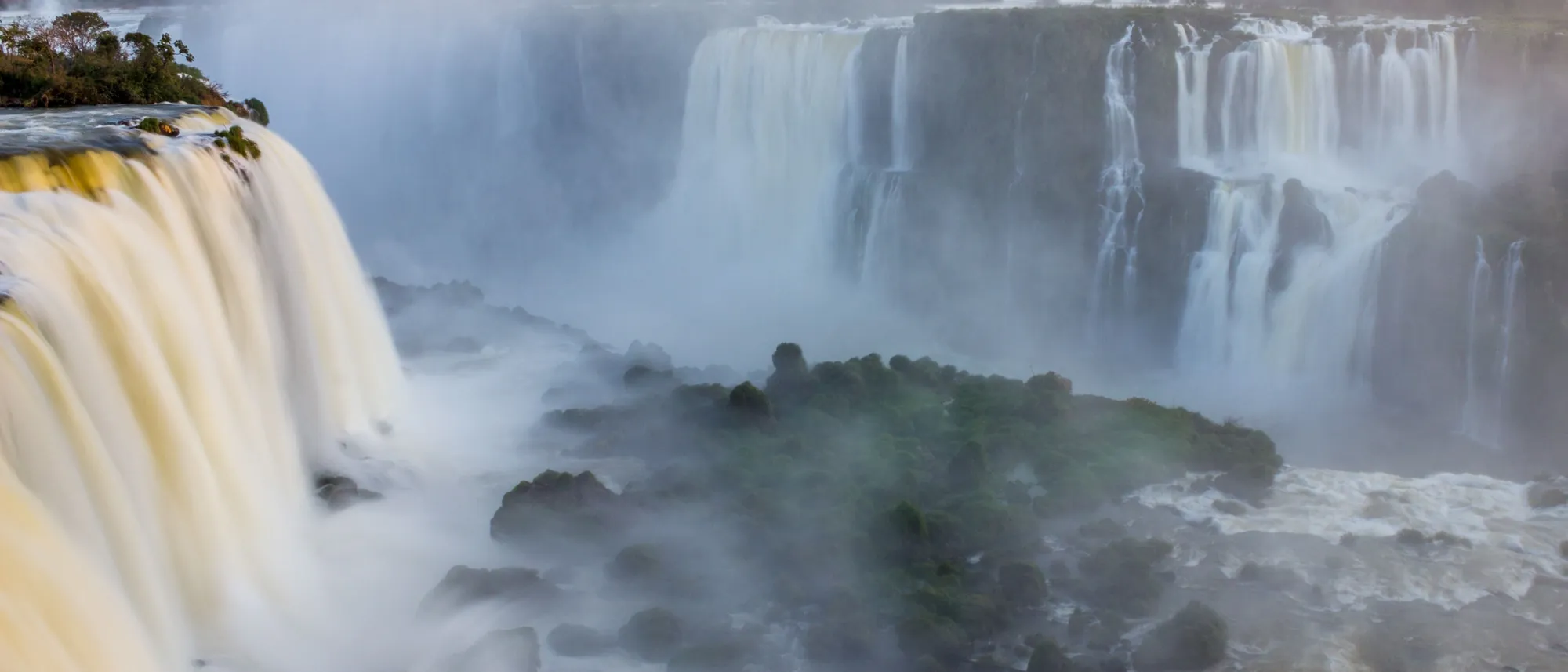The Iguazu falls at dusk
