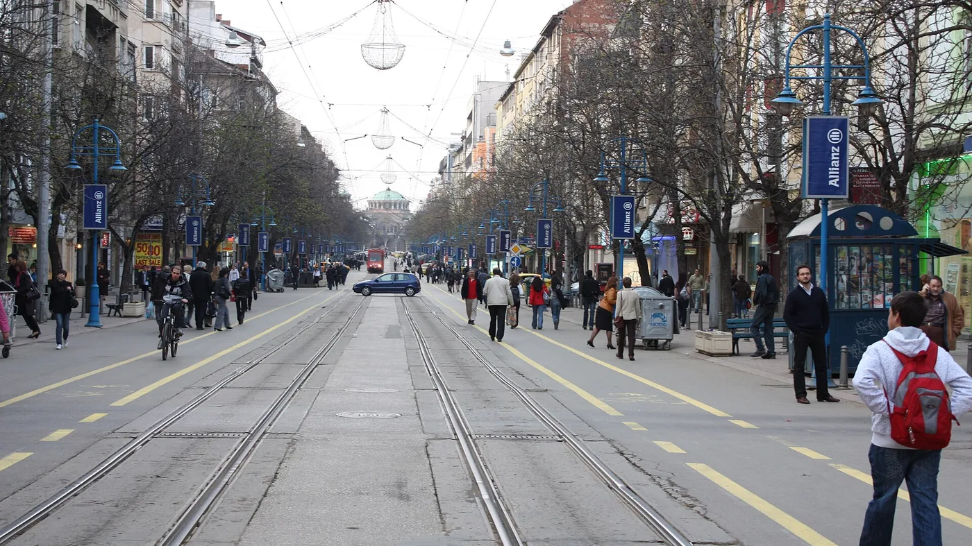 Vitosha Boulevard in the centre of Sofia, Bulgaria