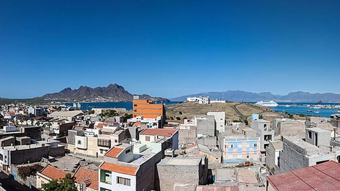 Mindelo and its bay, on the island of São Vicente, Cabo Verde