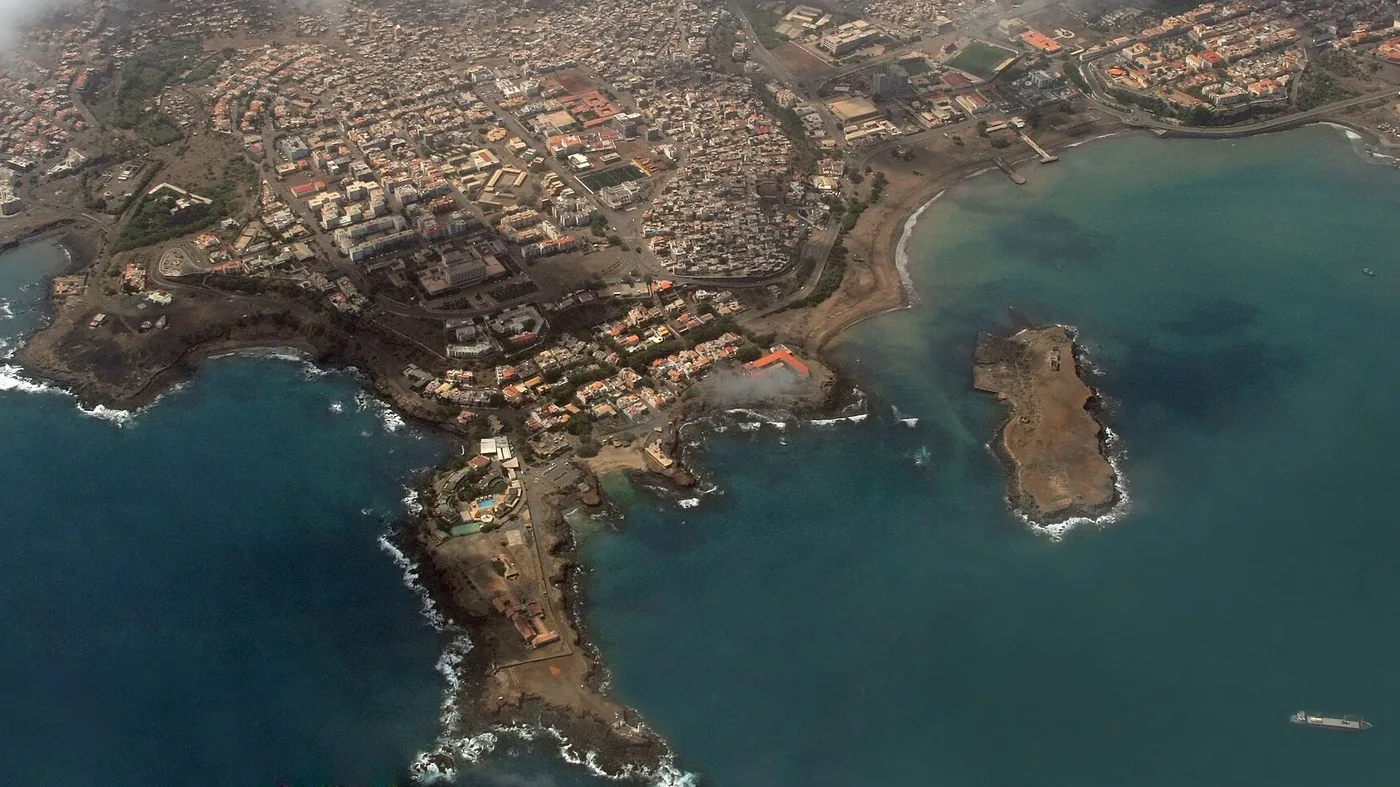 Aerial view of Praia, the capital of Cabo Verde