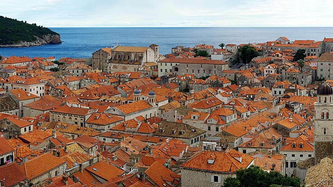 The walled old town of Dubrovnik on the Adriatic coast of Croatia