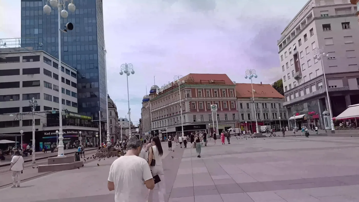 Ban Jelačić Square in Zagreb, Croatia