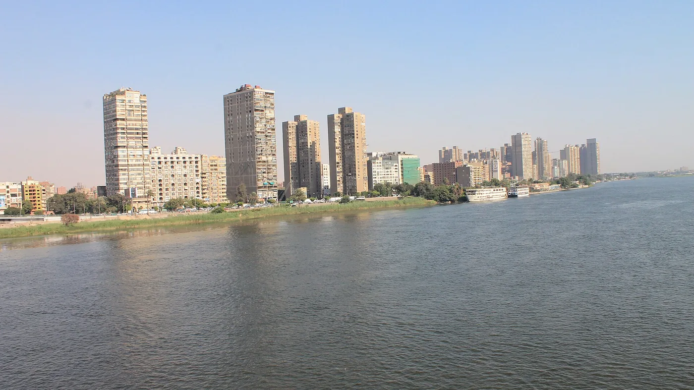 High-rise buildings along the Nile in Cairo