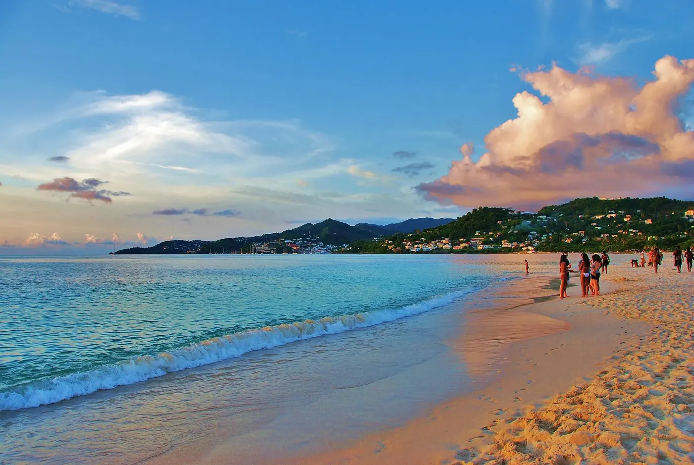 Grand Anse Beach, Grenada, in the evening light
