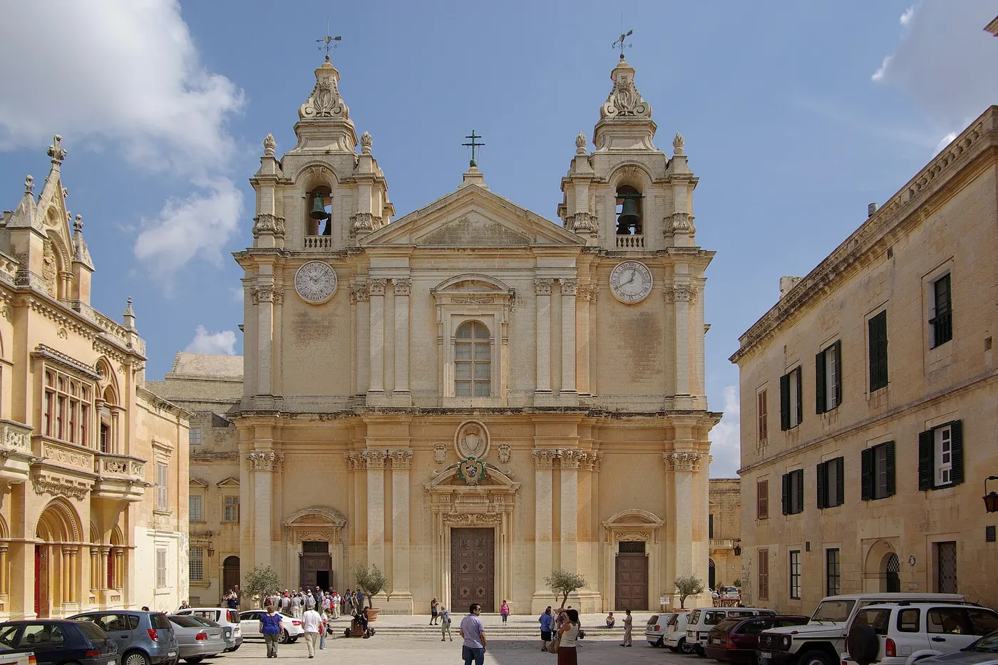 St Paul's Cathedral in the square of Mdina, Malta