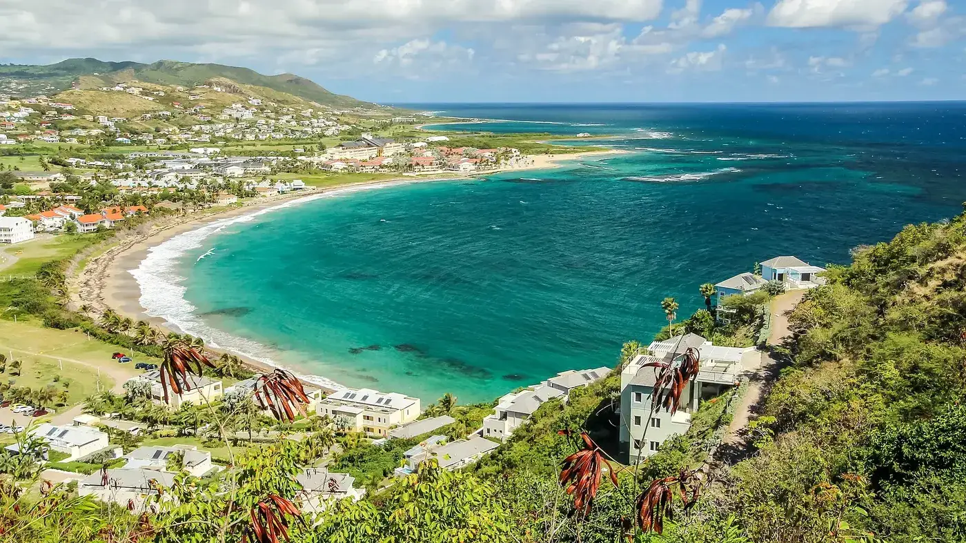 Frigate Bay and the south-east peninsula of St Kitts