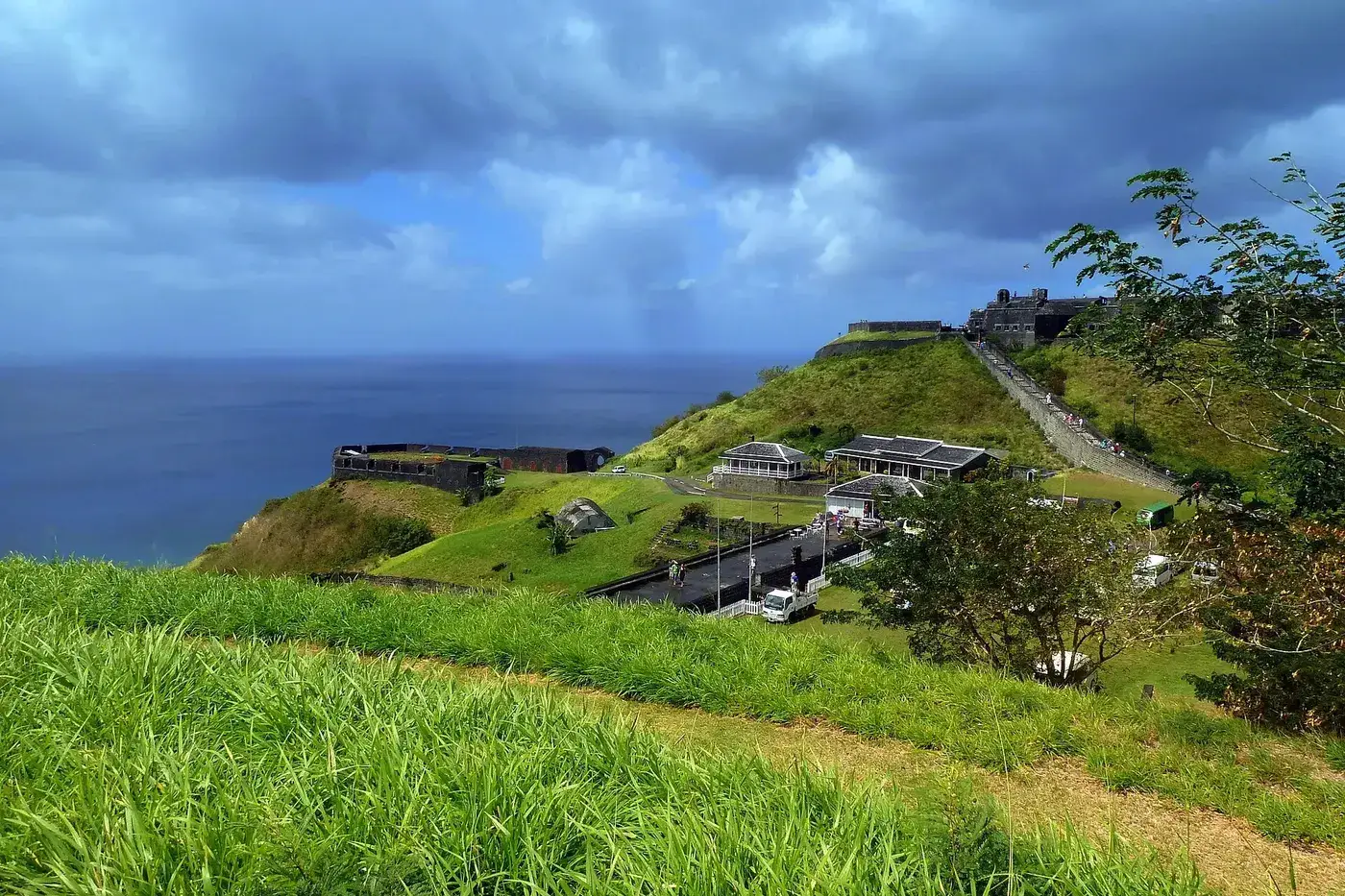 Brimstone Hill Fortress above the coast of St Kitts