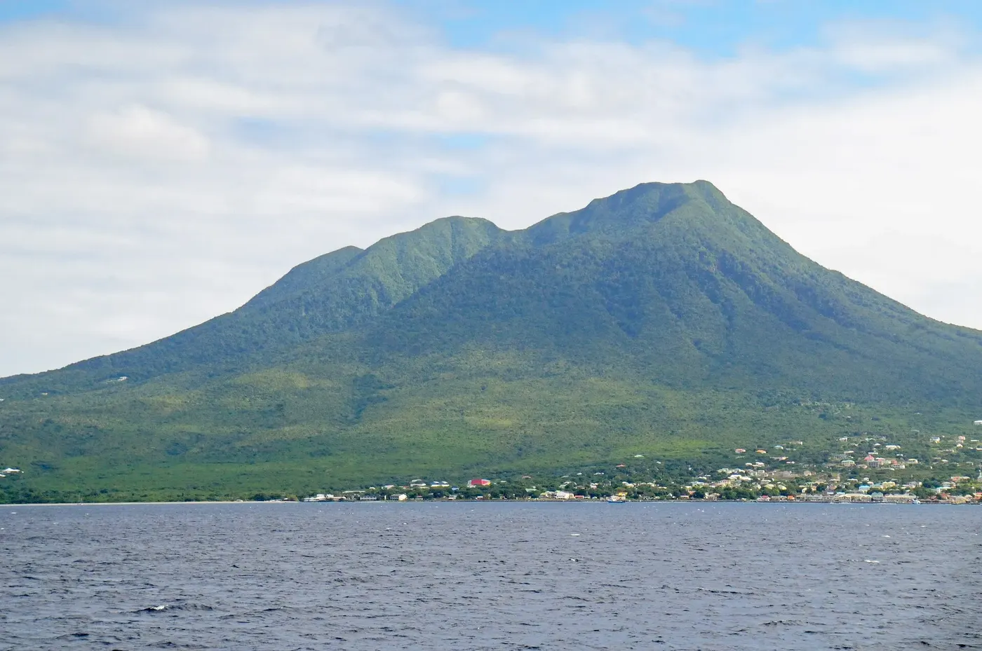 Nevis Peak rising over the island of Nevis