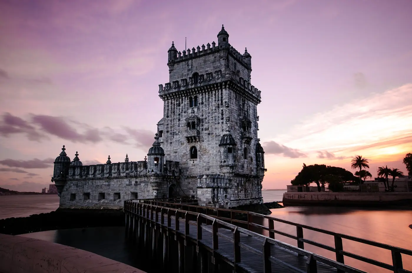 Belém Tower in Lisbon at dusk